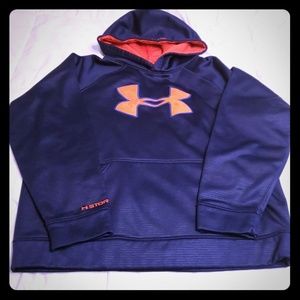 Youth Large Under Armour Blue Orange Hoodie